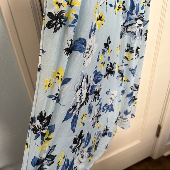 Diane Von Furstenberg Nala Dress Blue & Yellow Floral Babydoll Short Sleeve Sz M - Picture 6 of 13